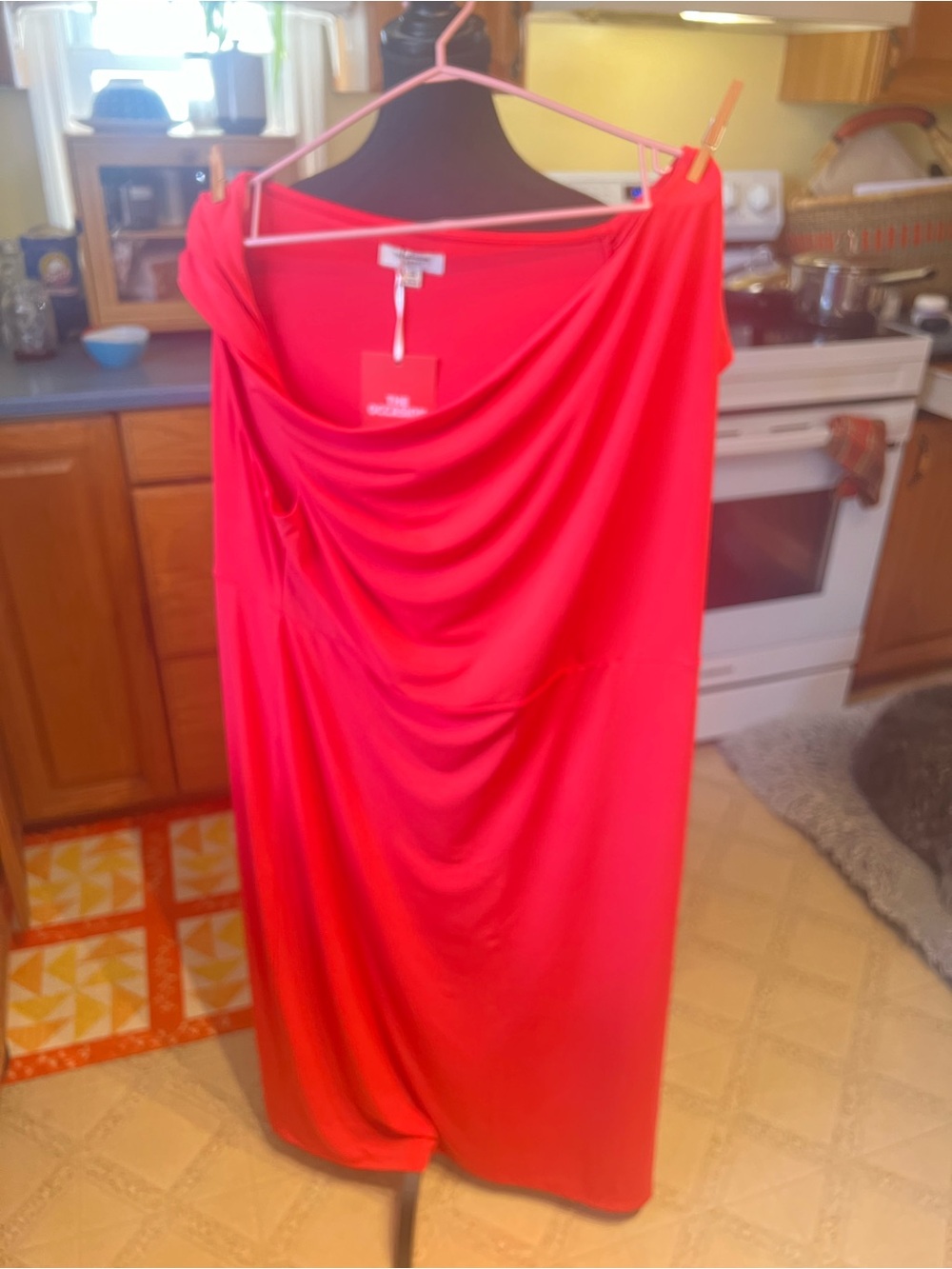 Old Navy Red one shoulder Midi Dress - Picture 9 of 9